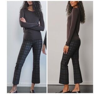 Avenue Montaigne- Leo Cropped Flare Plaid Pants